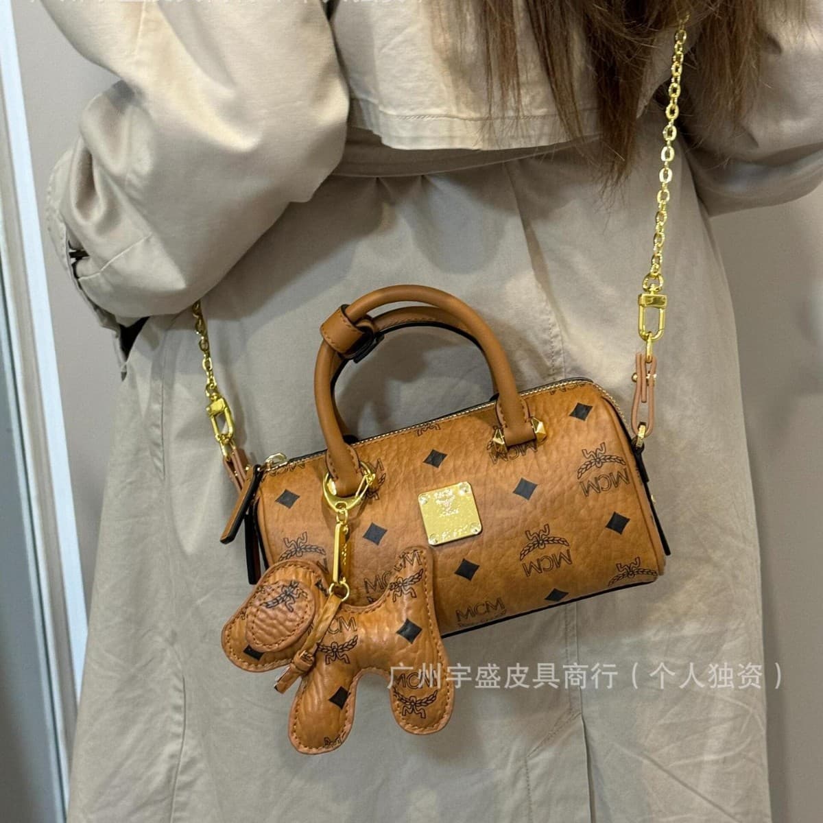 MC Fashion Print New Style Mini Boston Bag Shoulder Crossbody Women's Bag Commute Handheld Pillow Bag