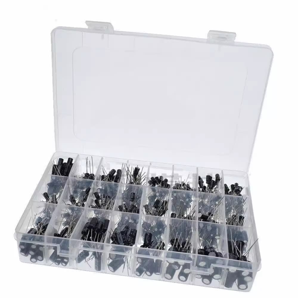500Pcs 24 Kinds of Electrolytic Capacitors Classification Box Kit Range 0.1Uf-1000Uf Mixed Packaging Cross-Border