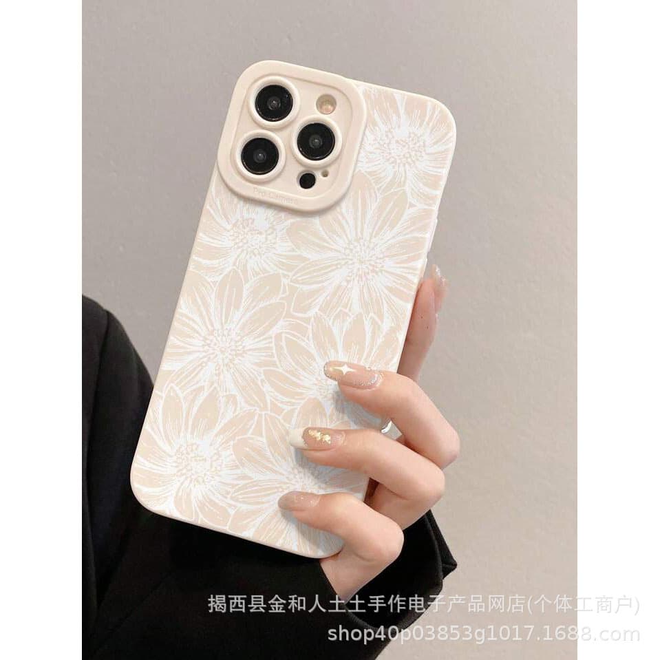 Chrysanthemum Apple 17 Phone Case iPhone 15 Silicone 16 Compatible 14 Pro Max Full Coverage 12 13 XS Max