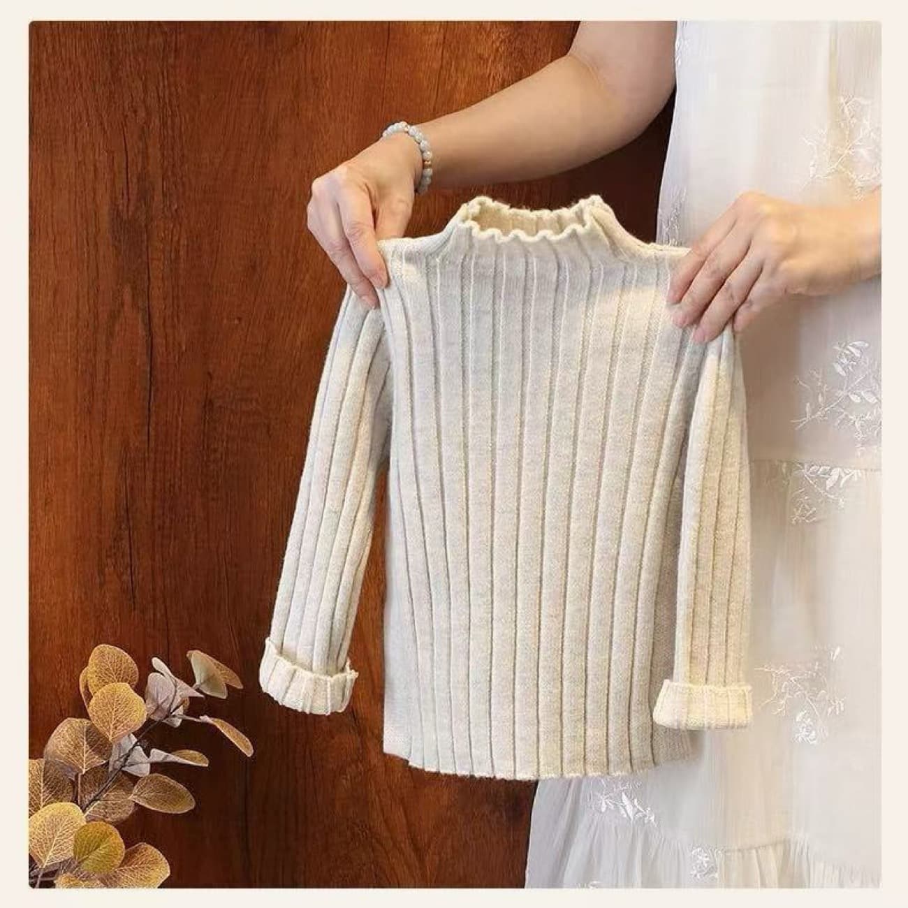 Girls' Sweater 2026 New Winter Thickened Girls Baby Winter Base Layer Children's Winter Inner Wear Knit Top