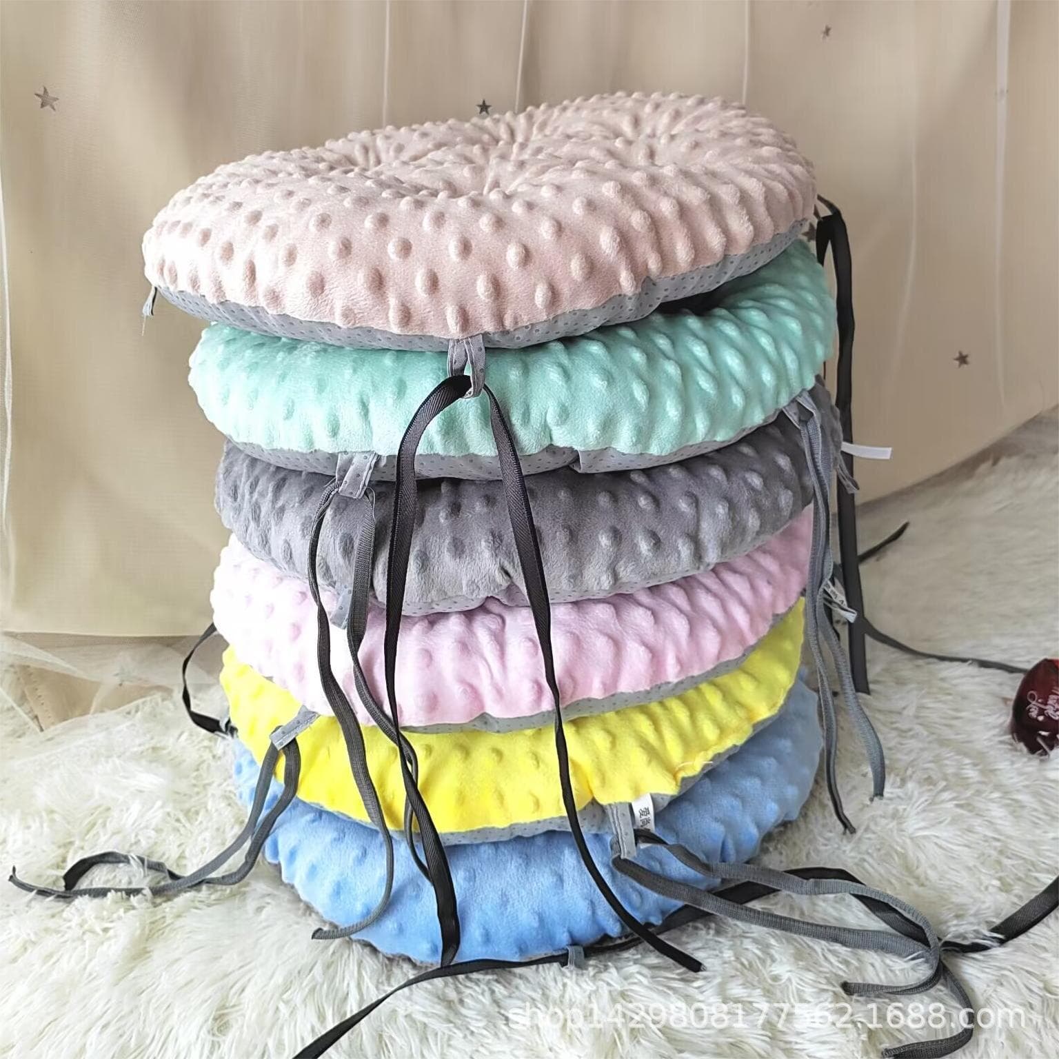 Non-Slip Seat Cushion Office 4 Straps Wholesale New Winter Tatami Floor Pouf Bean Velvet