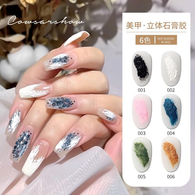 Nail Plaster Gel Black and White Micro-Carving No-Wipe Painting Gel 3D Sculpting Gel Nail Art Studio Special Flowing Sand Gel