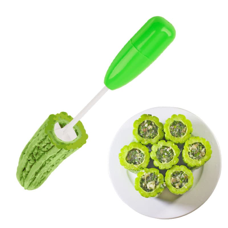 4-Piece Vegetable Corer Set, Multi-Function Plastic Fruit and Vegetable Corer, Kitchen Gadget for Hollowing and Coring