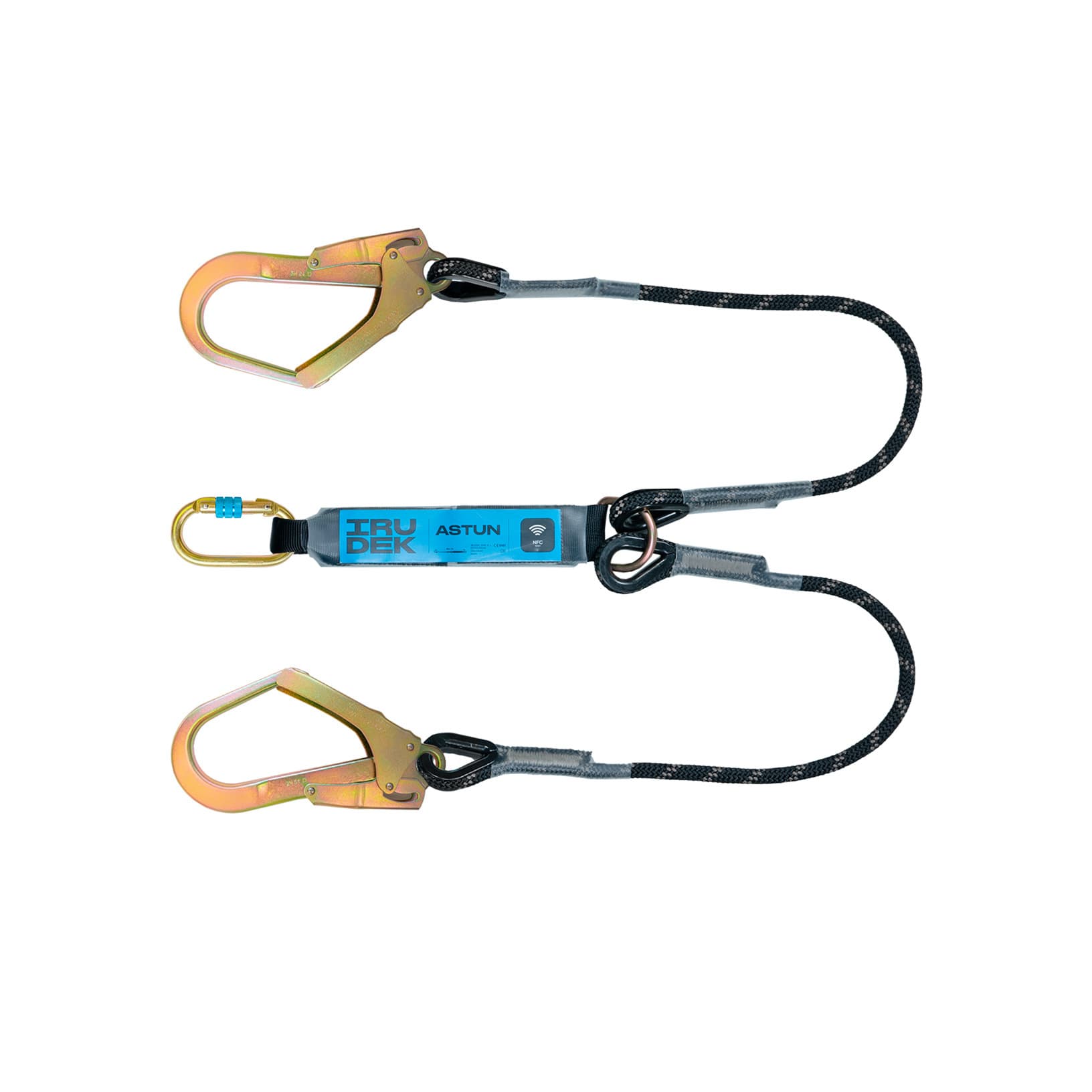 IRUDEK ASTUN Y-Type Aluminum Alloy Dual Large Hook Fall Protection Energy Absorber Lanyard