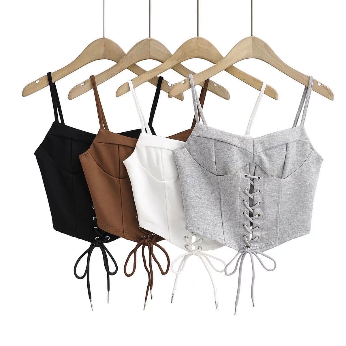 Pure and Sexy Design Cross Tie Waist Cami Top for Women Summer Sexy Short Crop Tube Top