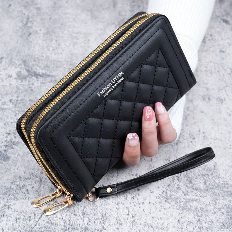 Women's Wallet 2023 New Style Long Ladies Clutch Korean Casual Phone Purse Double Zipper Billfold Large Capacity Card Holder