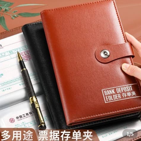 Deposit Slip Storage Book Bank Fixed Deposit Slip Collection Folder Bill Check Holder Passbook Draft Organizer Zipper