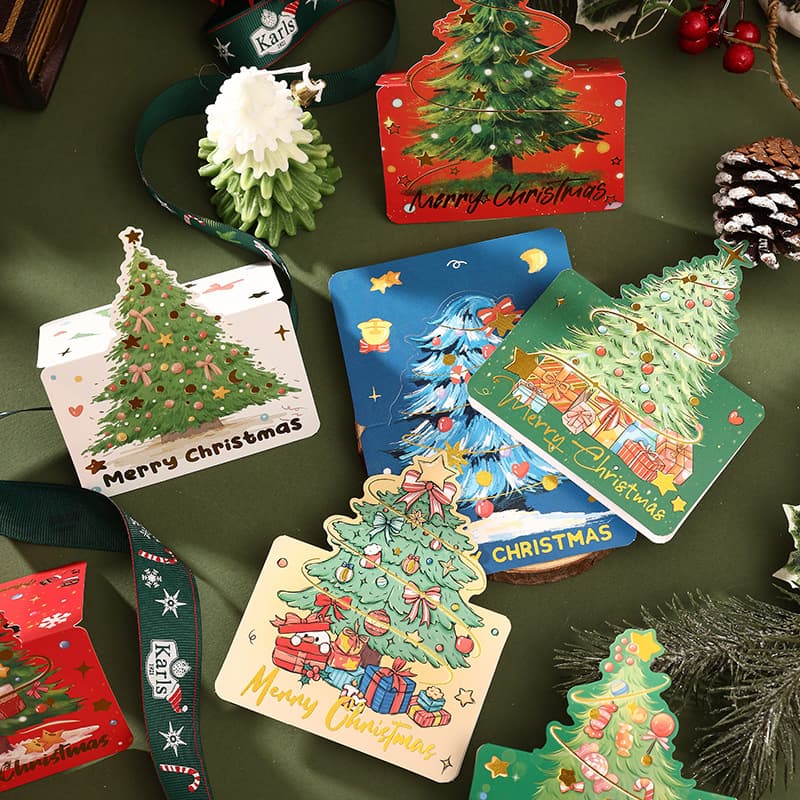 Amazon Christmas ins, hot stamping greeting cards, gift cards, flower shop gifts, small cards, manufacturer wholesale