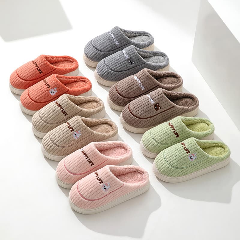 Cotton Slippers for Indoor Home, Autumn and Winter, Men's Thick Sole, Wearable Outside, Couple Style, High Appearance, Thick Plush Slippers