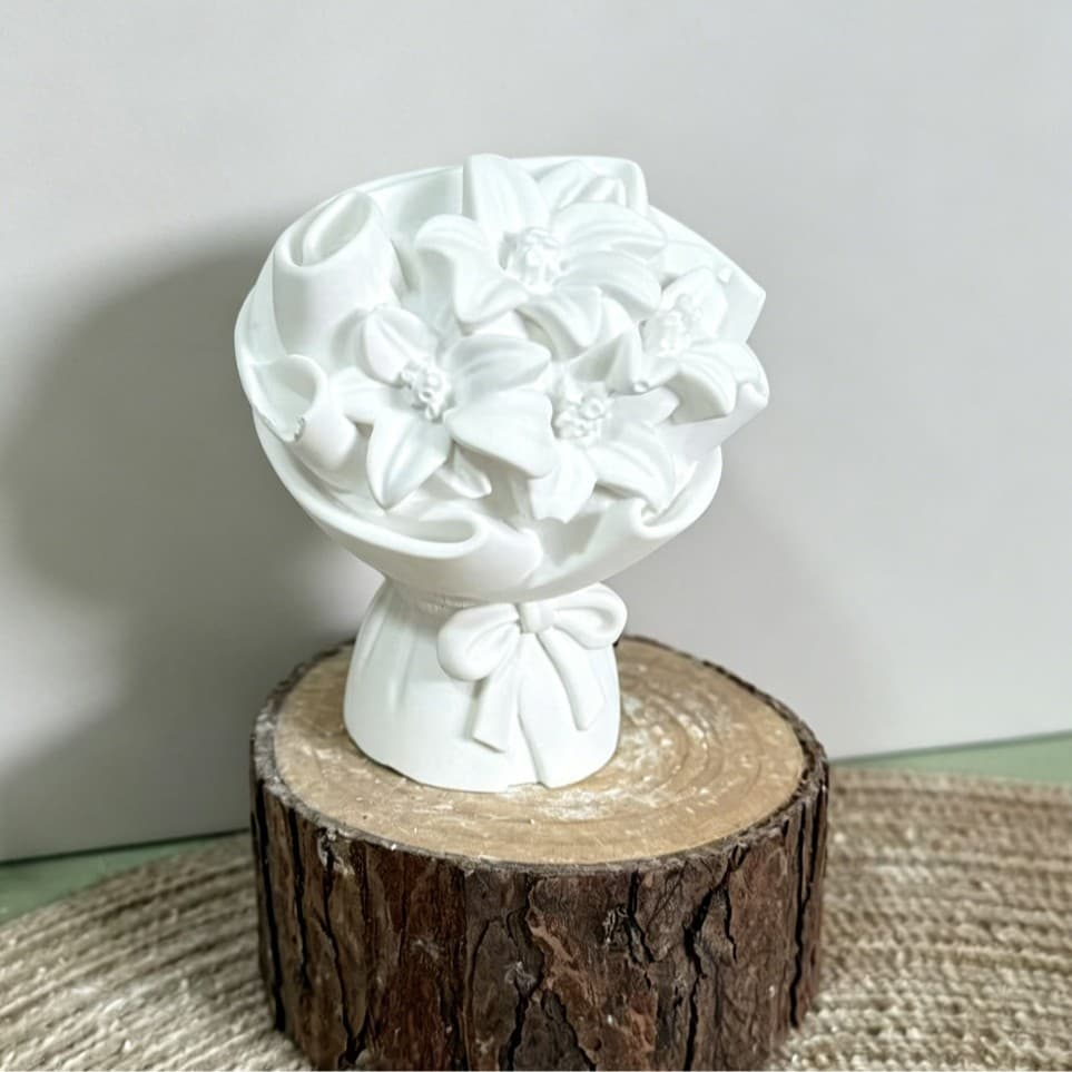 Lily bouquet ornaments silicone mold desktop decoration gypsum glue DIY gypsum candle making mold