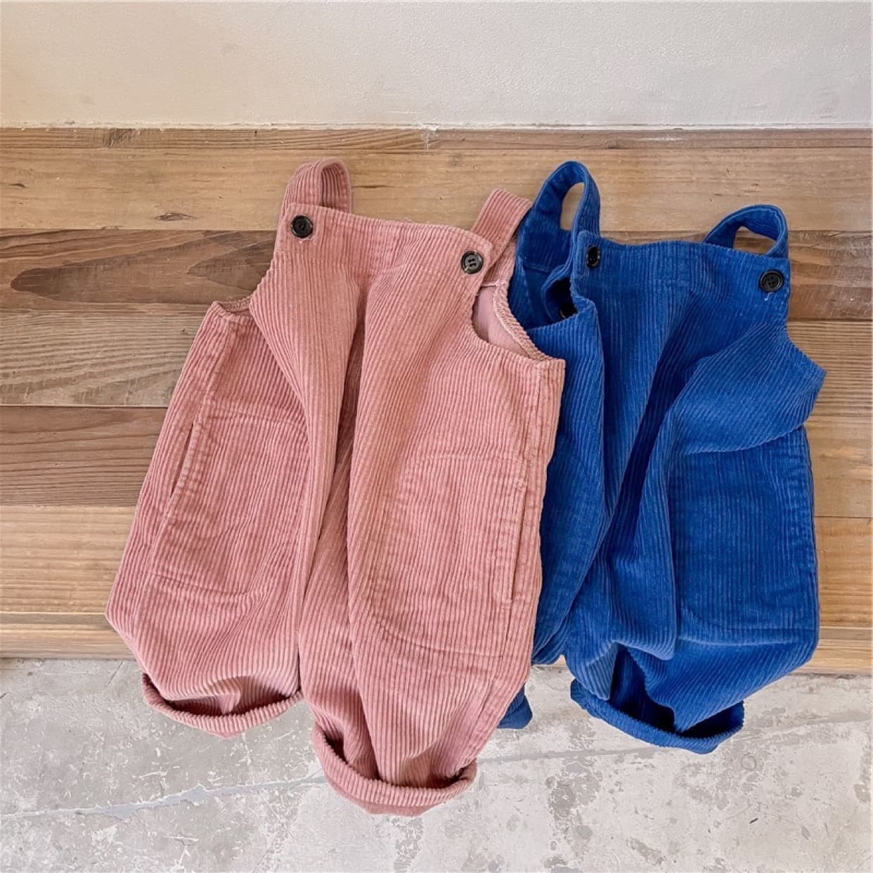 Spring and Autumn Boys and Girls Clothing Casual Pants Baby Fashionable Children Personalized Trendy Korean Corduroy Solid Color Fashionable Overalls