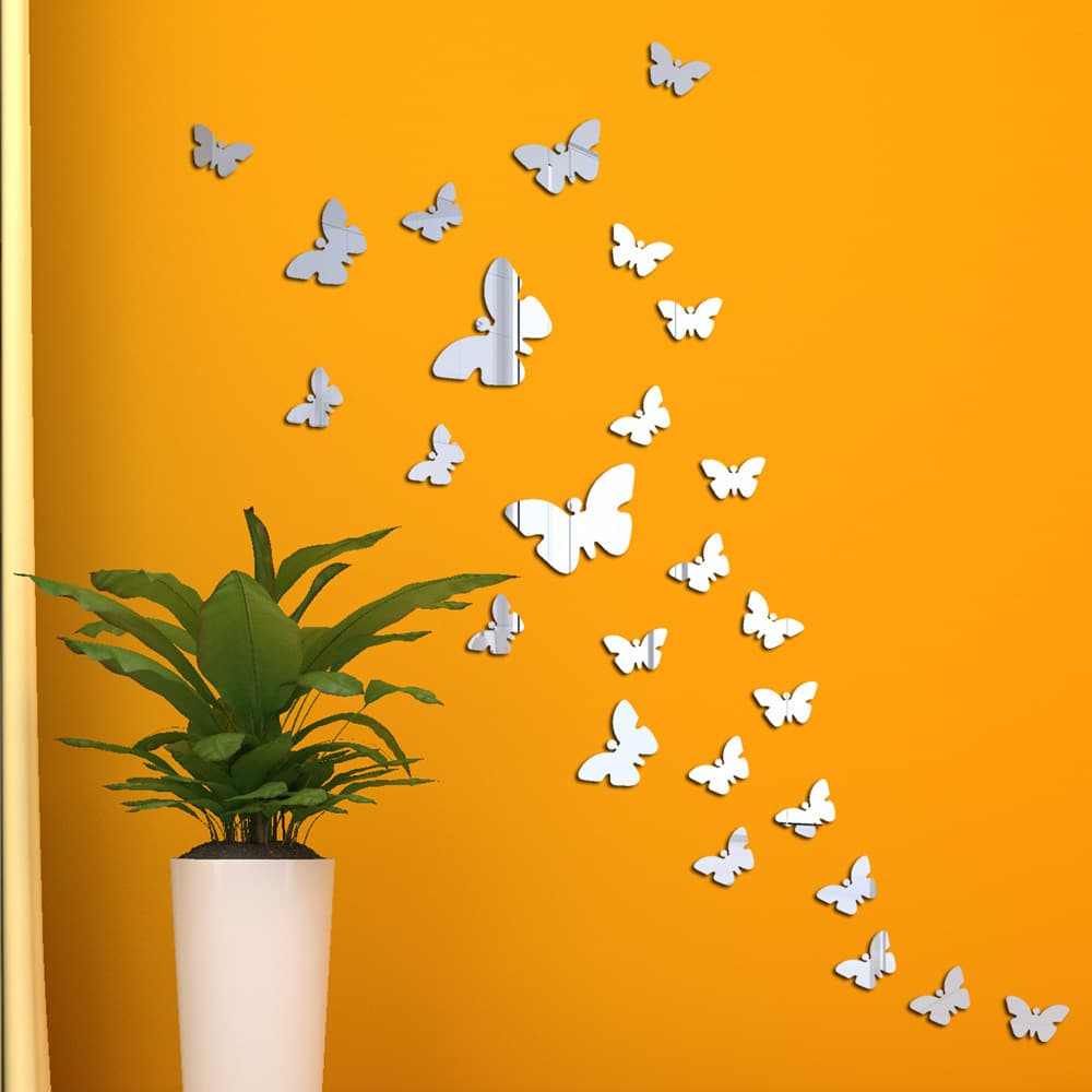 Cross-Border 30 Butterfly Acrylic Mirror Stickers for Kids' Room, Bedroom, Living Room, Home Decoration DIY Self-Adhesive Wall Stickers