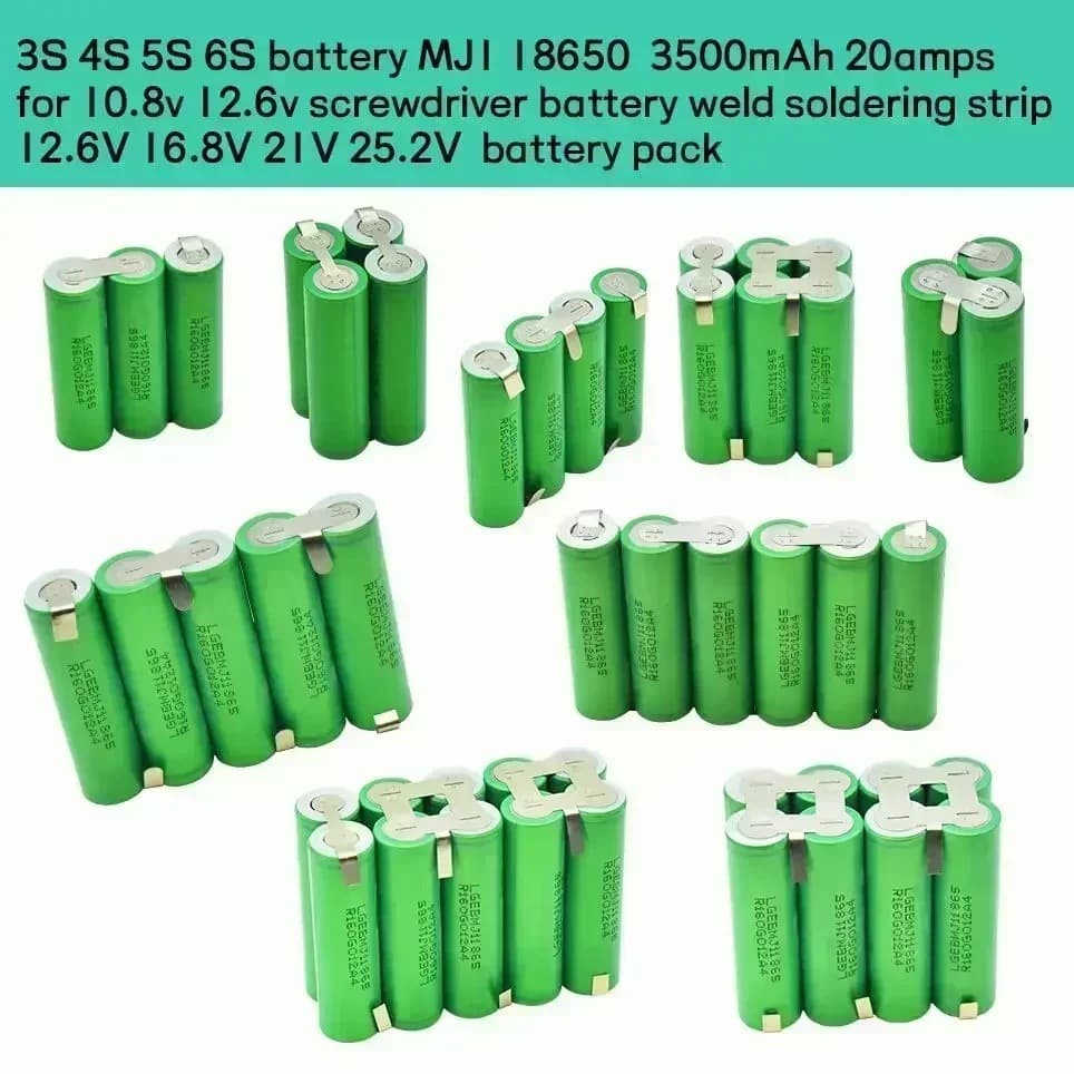 MJ1 18650 lithium battery pack 2S1P-5S2P 7.2V-21.6V screwdriver battery combination 6000Mah