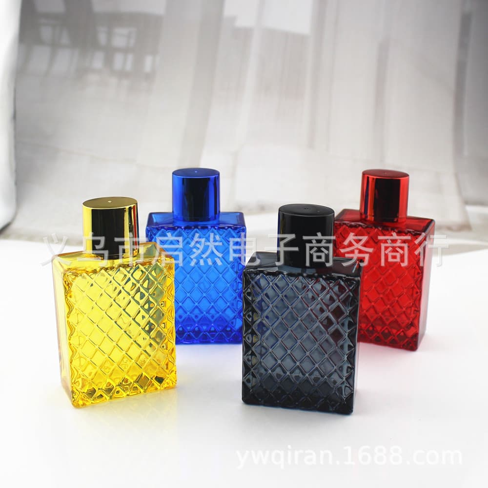 100ml grid empty bottle glass dispensing bottle spray thread large capacity glass thick color bottle