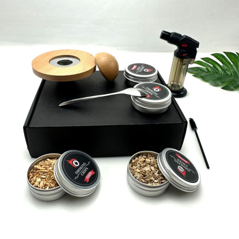 Spot cross-border cocktail smoker set four flavors wood chip smoker whiskey smoker set