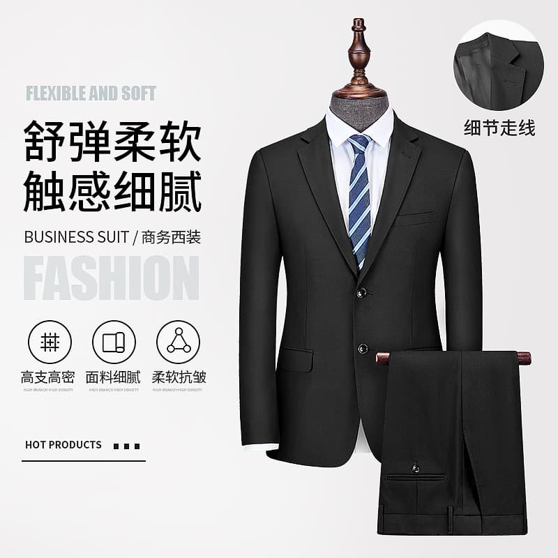 Men's Suit Best Man Tuxedo Set Unisex Professional Formal Suit Navy Blue Workwear Outer