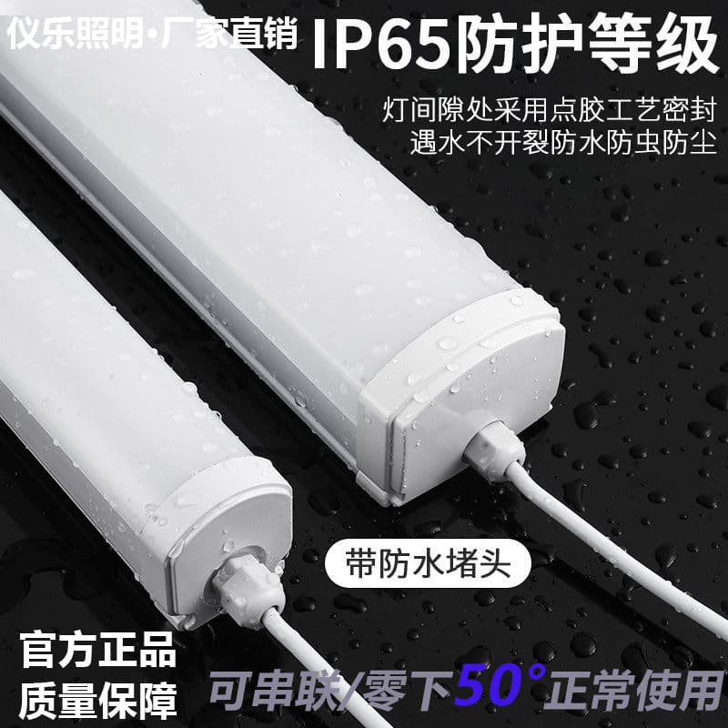 IP65 Tube Light Three-Proof Light Integrated Waterproof Dustproof Explosion-Proof Fluorescent Light Ice Storage Factory LED Strip Light