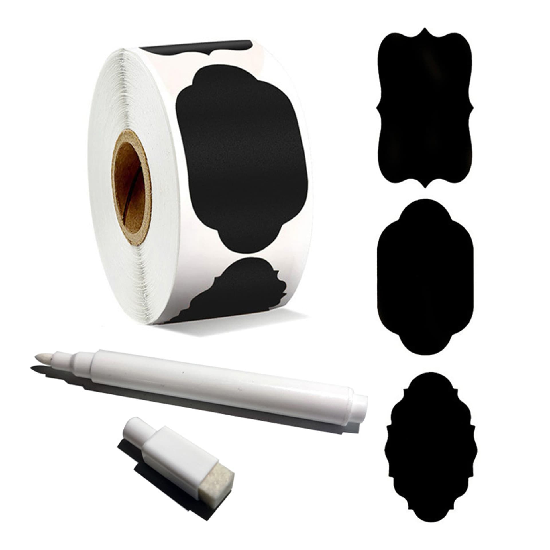 Kitchen Food PVC Blackboard Stickers Self Adhesive Vinyl Labels Markers Writing Stickies Rectangular Shape Food Safety