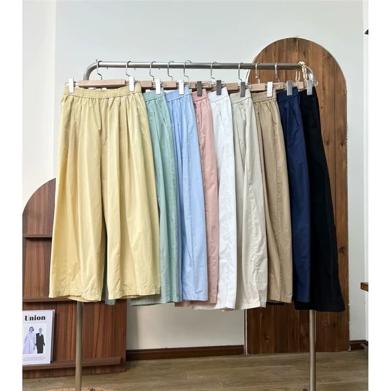 100% Cotton Pink Balloon Pants for Women Summer 2026 New High-Waist Carrot Pants for Pear Body Shape Casual Pants