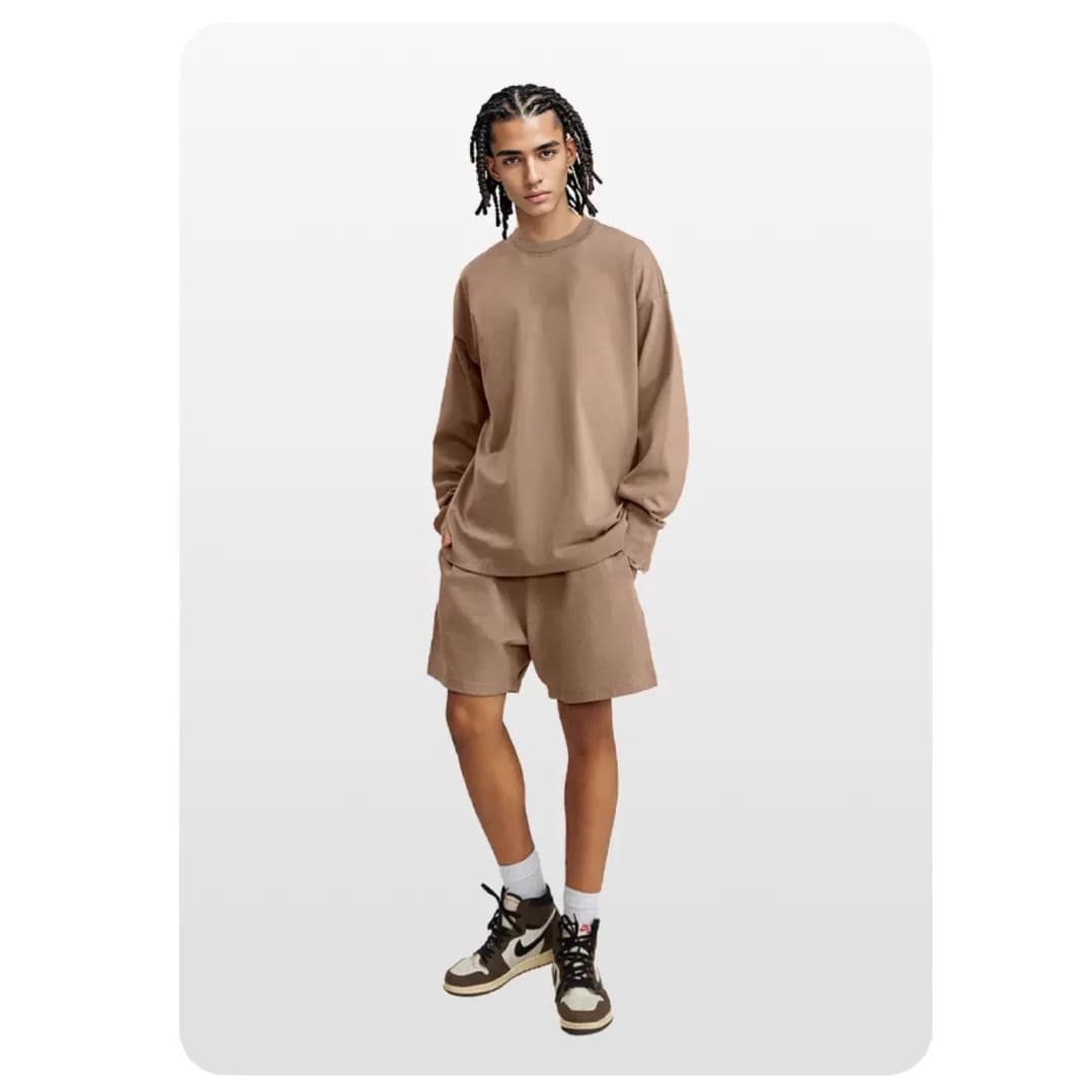 2025 Spring/Autumn Trendy Retro Washed Sweatshirt Base Layer Fashion Unisex Round Neck Sweatshirt 260g