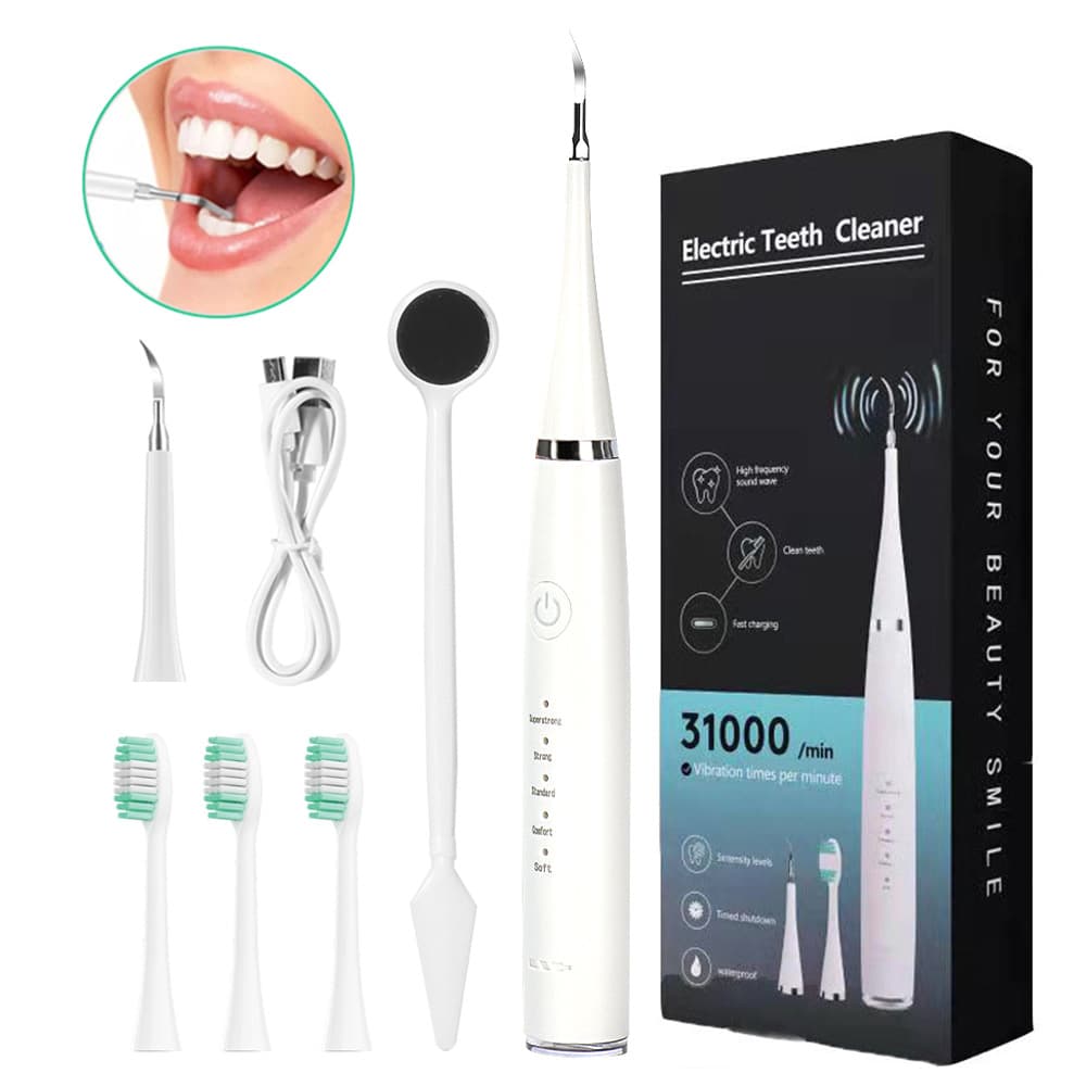 Cross-border Electric Teeth Cleaning Set, Home 6-in-1 Electric Toothbrush for Tartar Removal and Whitening