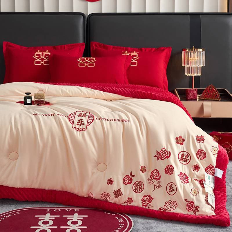 2025 New Dual-Purpose Wedding Bean Blanket, Festive Quilt, and Comforter Core