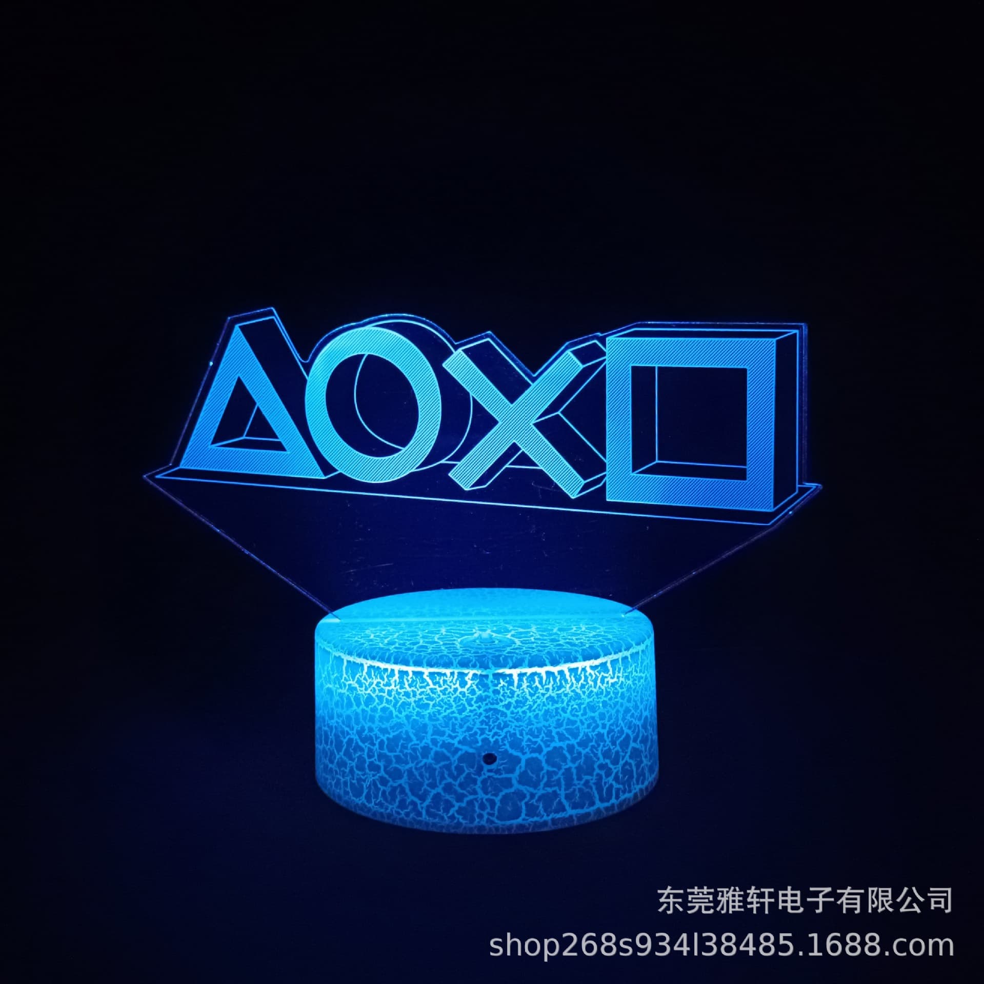 Cross-border Creative 3D Night Light PlayStation Icon Lamp Decorative Light Gaming Ambient LED Desk Lamp Gift