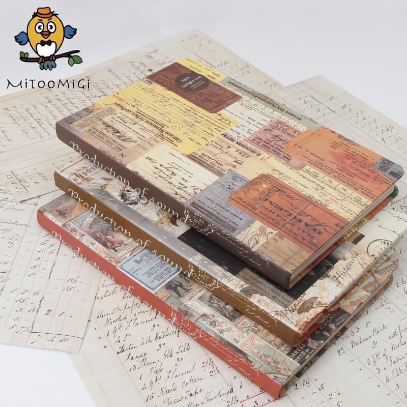 European Vintage Journal Set - Aged Kraft Paper Inner Pages with Tie Closure, High-Aesthetics Notebook