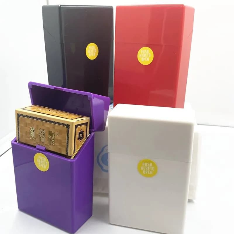 Cross-border Direct 20-Count Automatic Open Plastic Eco-friendly Cigarette Case for Men, Portable Pressure-Resistant Waterproof Hard Shell