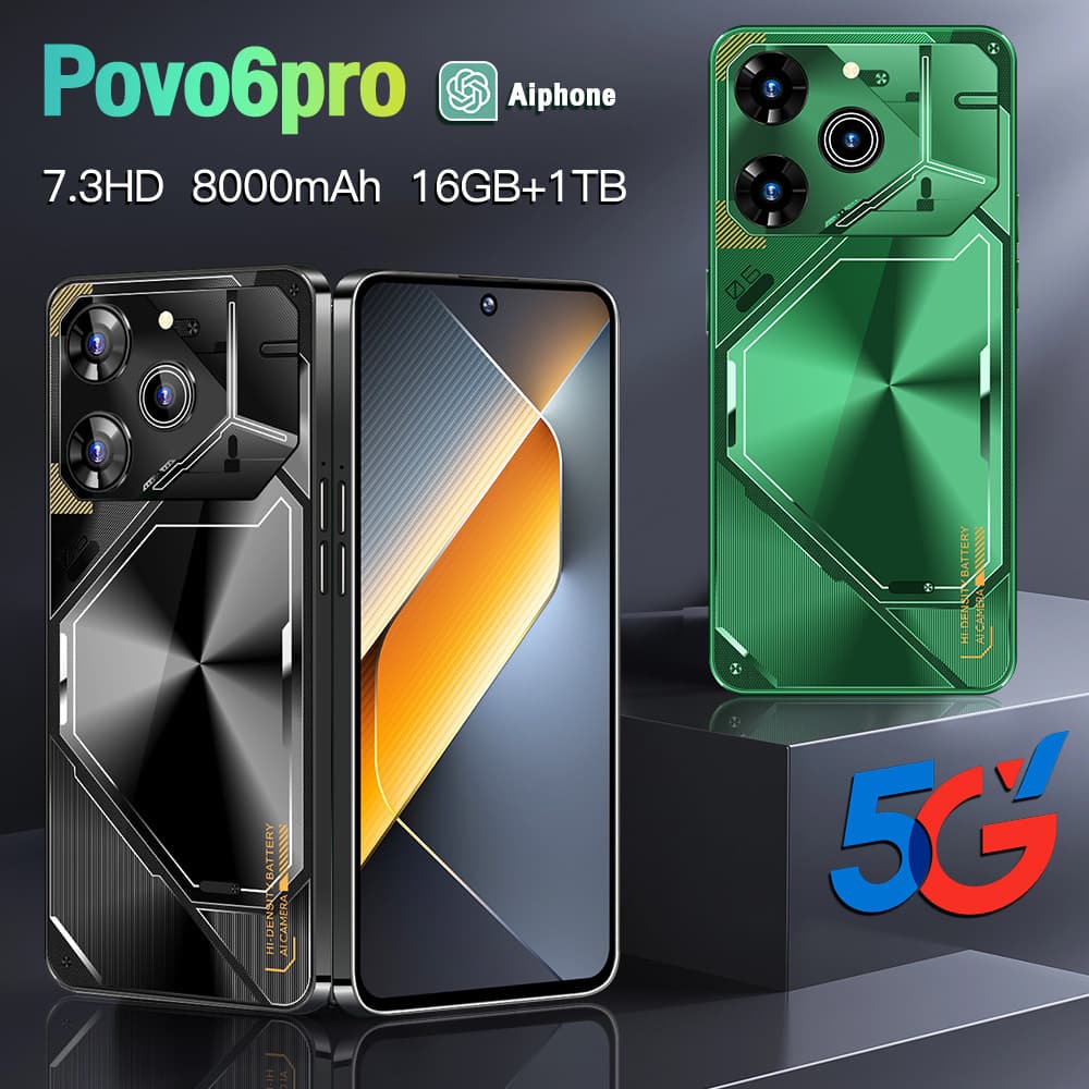 Pova6 Pro smartphone features a 6.6-inch large screen, 5G full network connectivity, dual SIM dual standby, and 2+16 Android smartphone