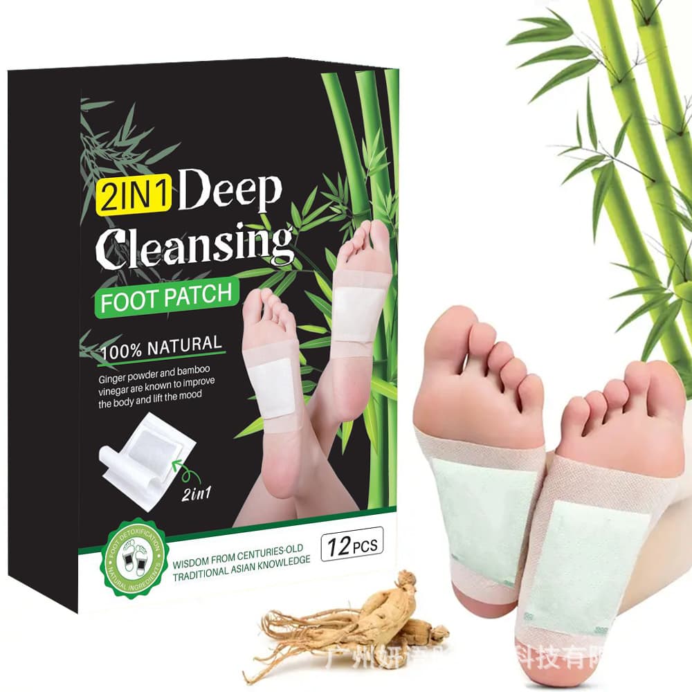 Cross-border Foreign Trade Foot Patch with Wormwood and Bamboo Charcoal, Foot Massage for Sleep Aid, Foot Patch Care, 12 Stickers for Exclusive Use