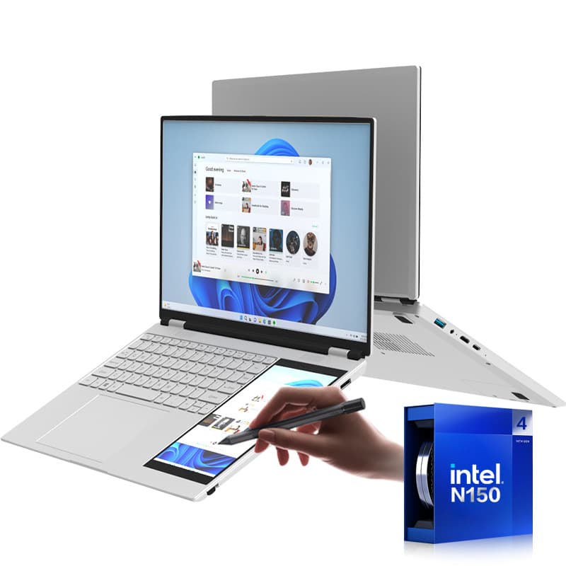 Stiejo HL156D Private Model New 15.6 Inch Dual Screen Ultra-Thin Notebook Computer Office Gaming Computer Wholesale