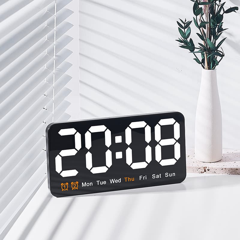 New style wall clock simple large screen hanging dual-purpose clock living room clock with temperature multi-function alarm clock 6638
