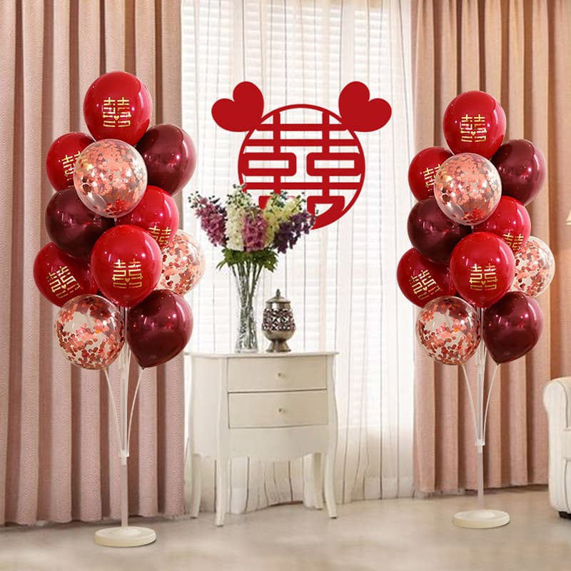 Wedding Decoration Balloon Floor Stand Columns, Wedding Scene Supplies Complete Set, New House Bridal Room Decoration Kit