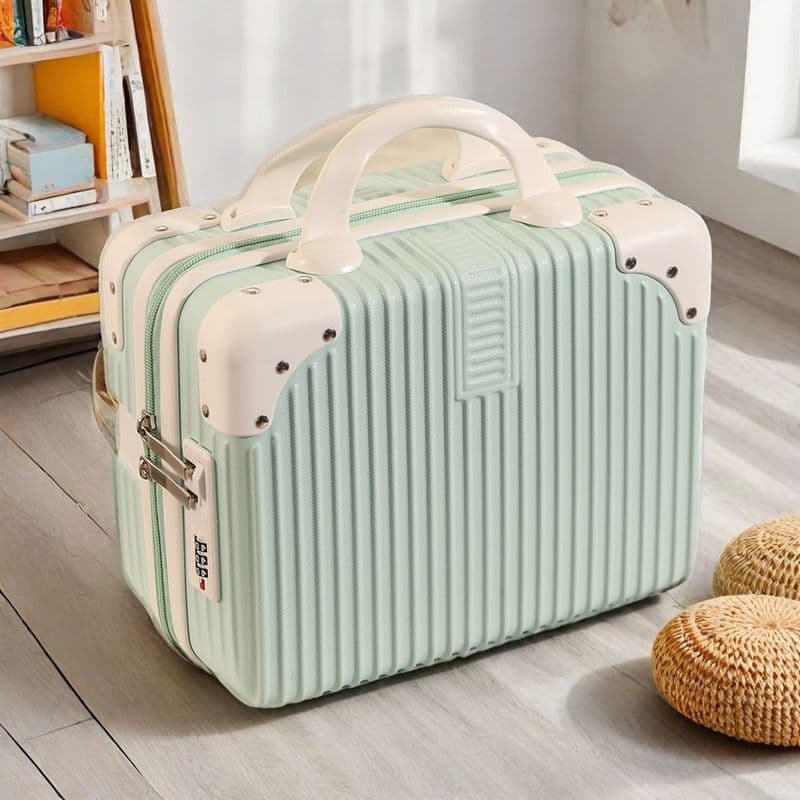 16-inch carry-on suitcase, small luggage, cosmetic bag, souvenir gift packaging box, travel case with trolley handle (14-inch)