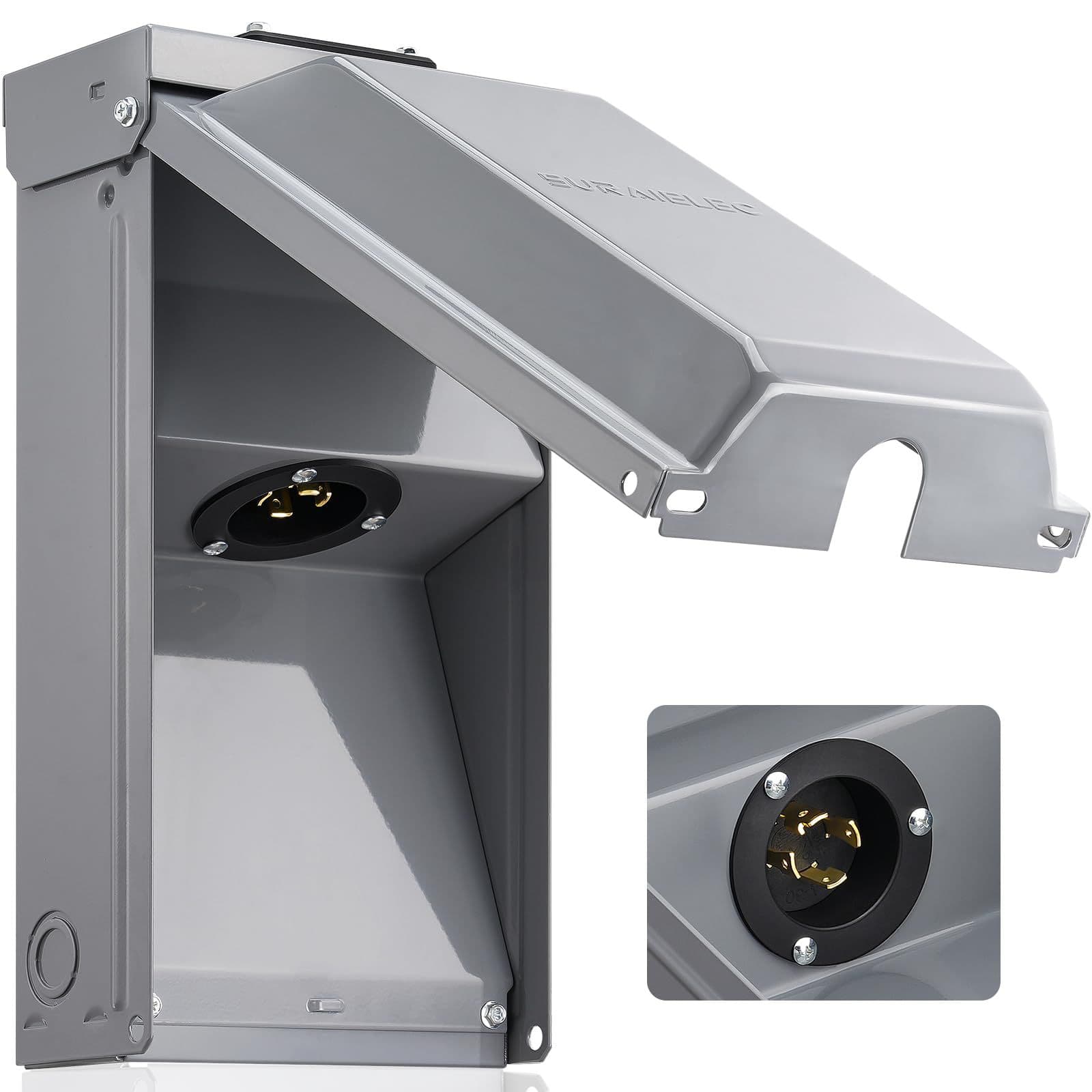 30 Amp Generator Power Inlet Box, Power Inlet Box for 4-Wire Generator Power Cord