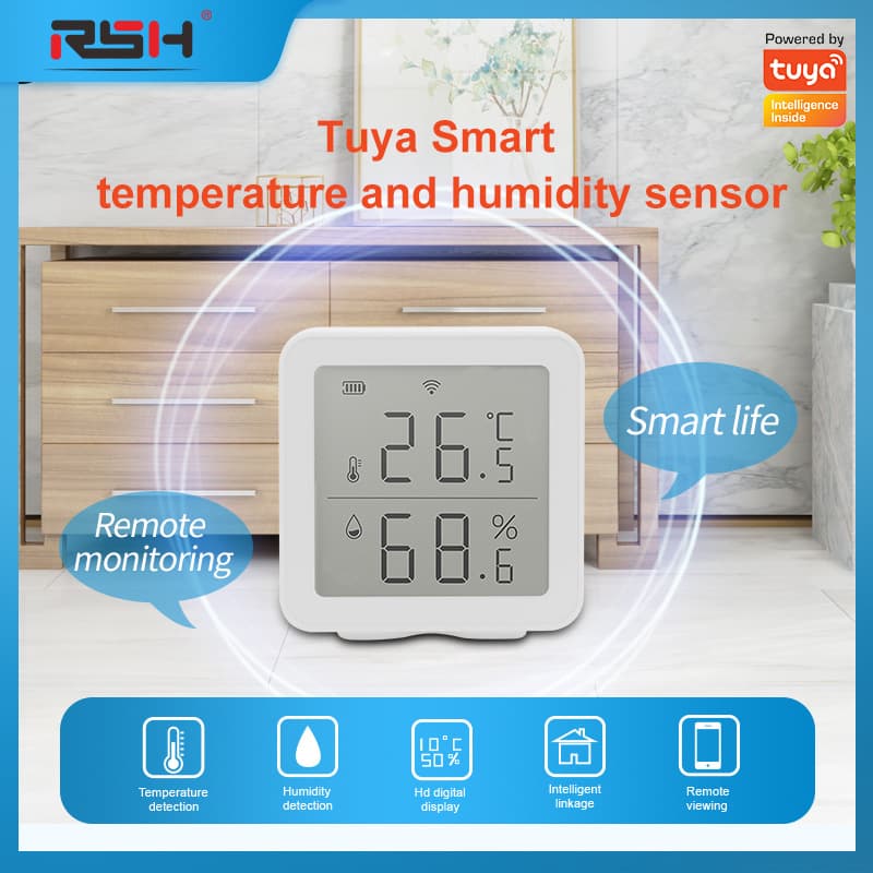 Graffiti Smart WiFi Temperature and Humidity Sensor Wireless Detector Intelligent Linkage Electronic Temperature and Humidity Meter Sensor