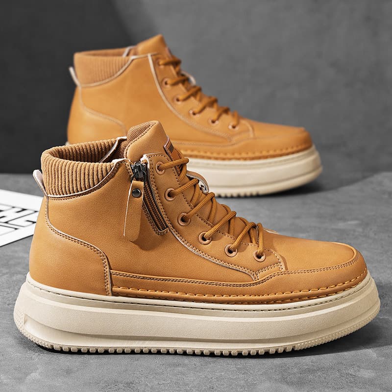 Trending Men's Shoes 2025 New Outdoor Hiking Casual Martin Boots Men Autumn Winter Shoes Fashion Thick Sole High Top