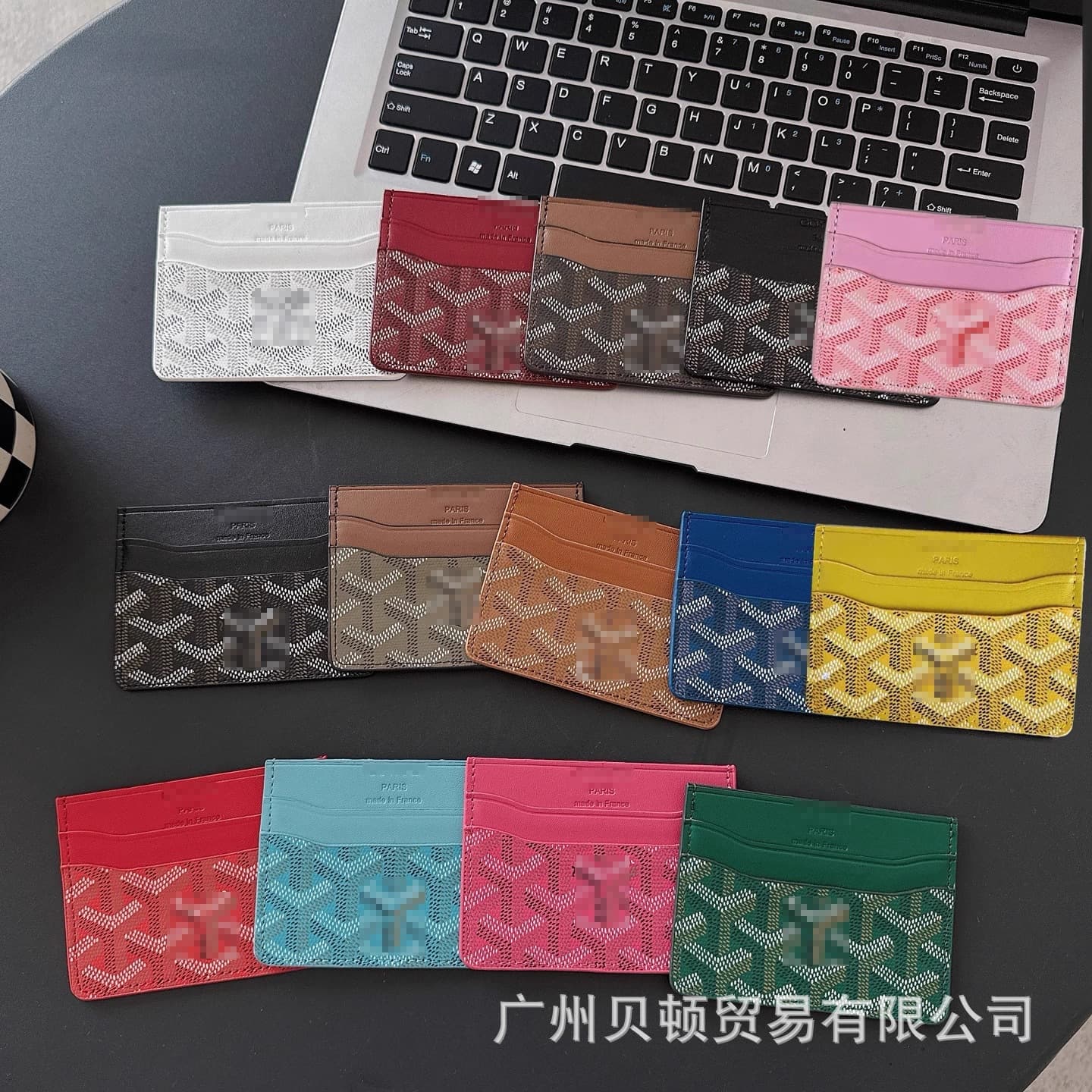 Wholesale Goyard-Style Business Card Holder Unisex Card Sleeve with Dog-Tooth Pattern Multi-Function Card Case Protective Cover Coin Purse for Cross-Border