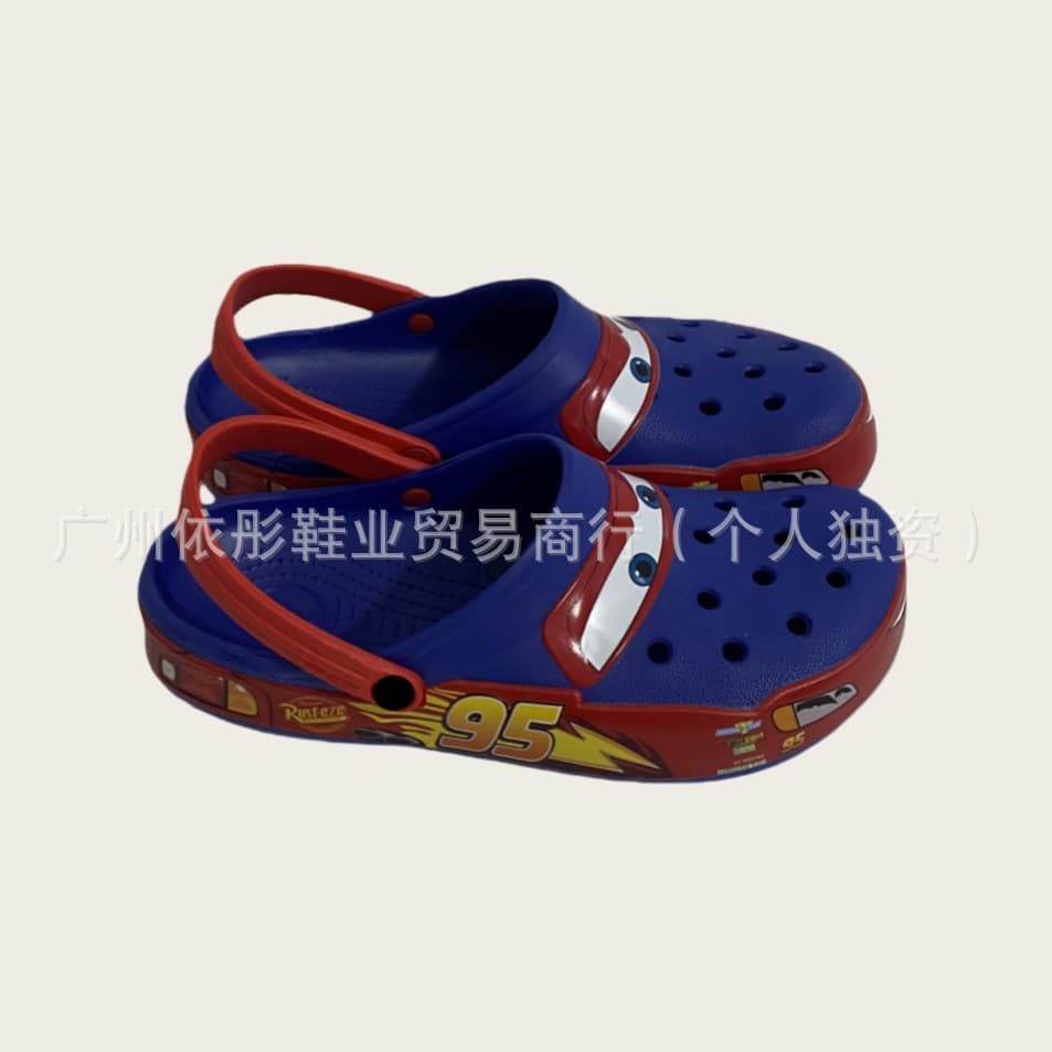 Guanghuo Original Men's and Women's Shoes Caro Ban 95 Car Lightning McQueen Toe-Cover Non-Slip Outdoor Sand Fashion Croc-Style Shoes