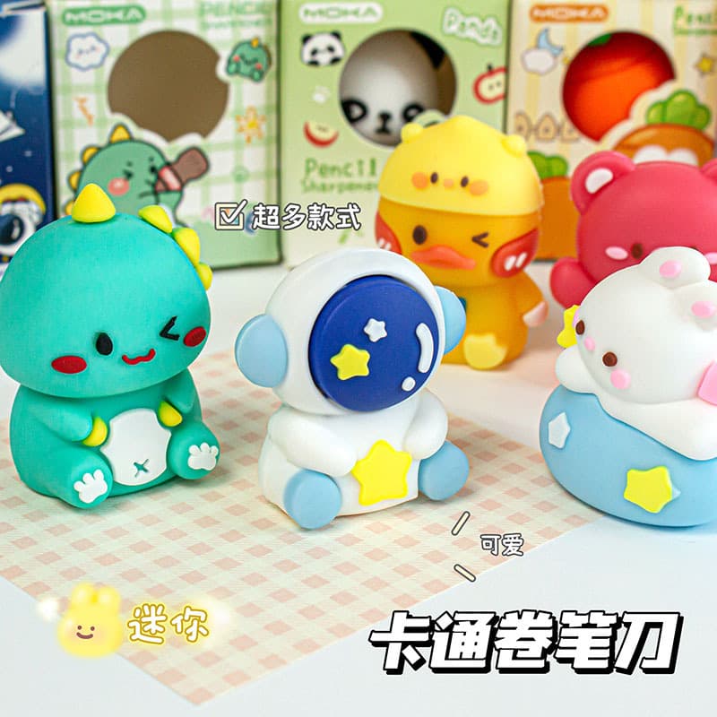 Creative Doll Cartoon Cute Pencil Sharpener, Children's Elementary School Portable Mini Pencil Sharpener, Desktop Decoration