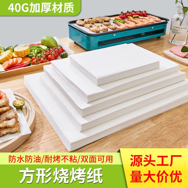 Square Non-Stick BBQ Paper Oil Absorbing Kitchen Food Silicone Oil Paper Baking Tray Oven Roast Meat