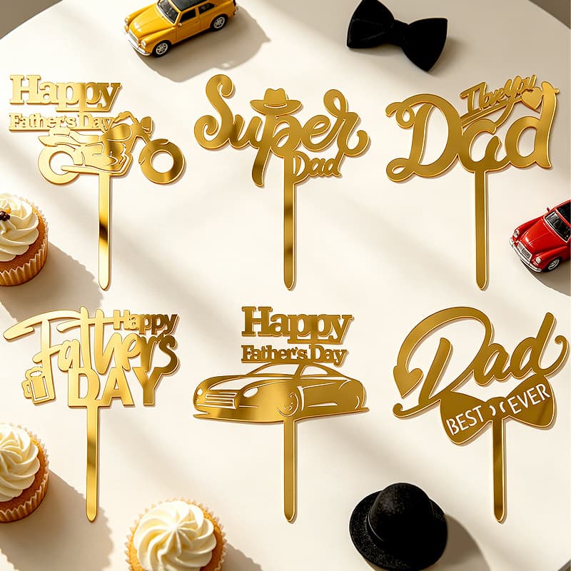 New ins acrylic Father's Day cake decoration cross-border acrylic cake plug-in DAD cake plug-in