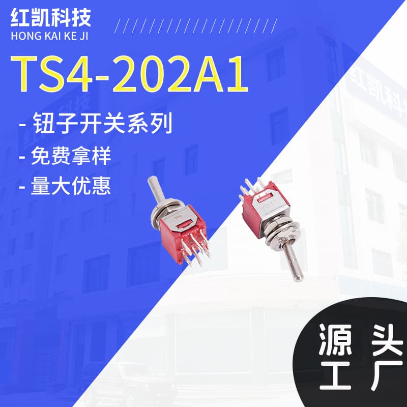 Small micro toggle switch TS4-202A1 rocker switch toggle switch 6-pin 2-pin SMTS switch