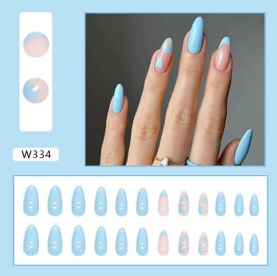 Hot-selling export style sweet and chic gradient press-on nails for teens and women, premium look collection