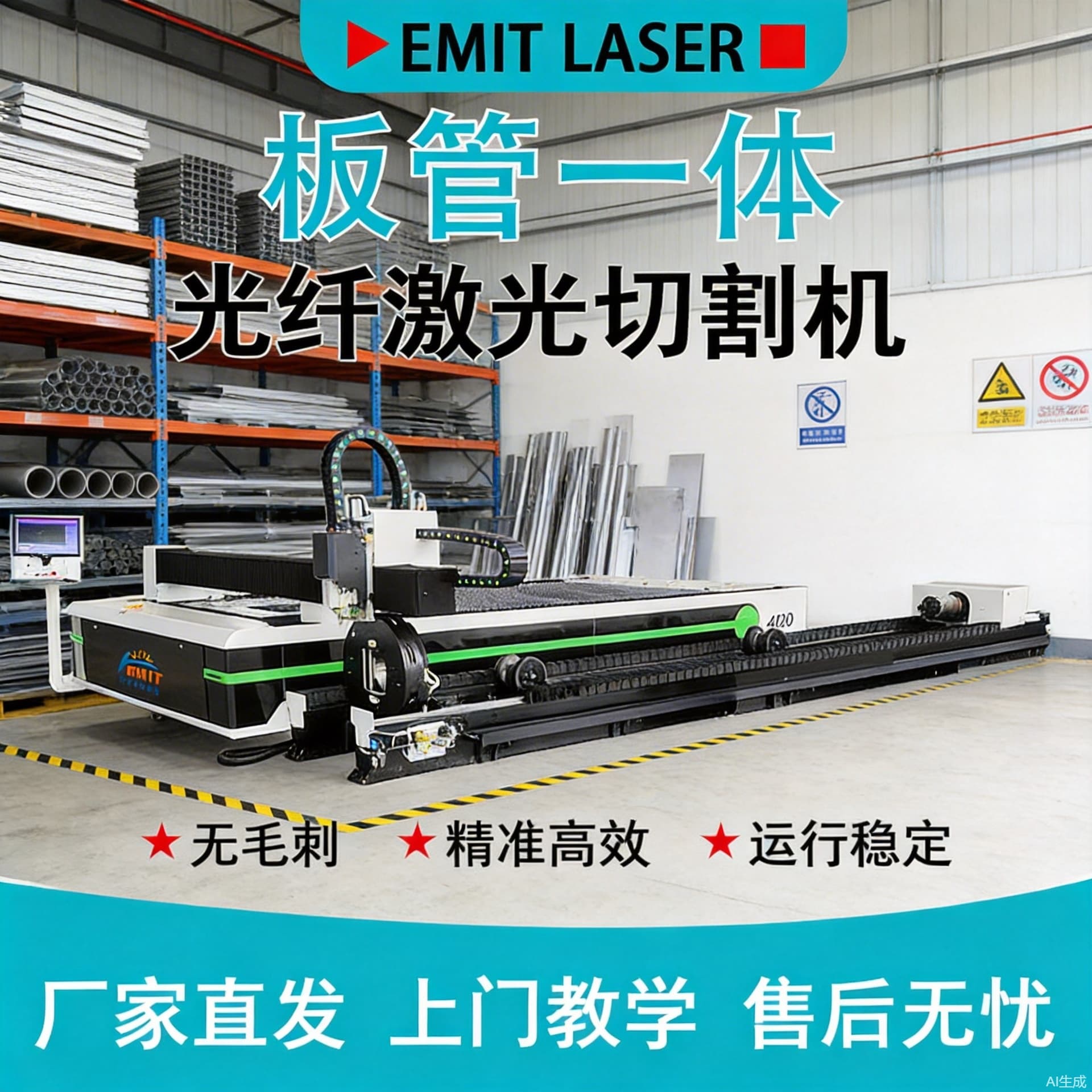 Large fully automatic fiber metal laser plate and tube integrated automatic focusing cutting machine metal plate metal tube