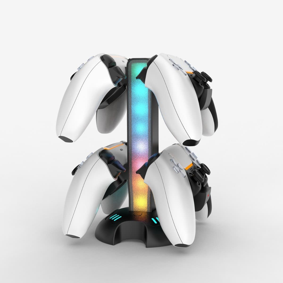 PS5 Controller Charging Stand 4-in-1 Holder Controller Storage Stand RGB Light Glowing Game Controller Display Stand