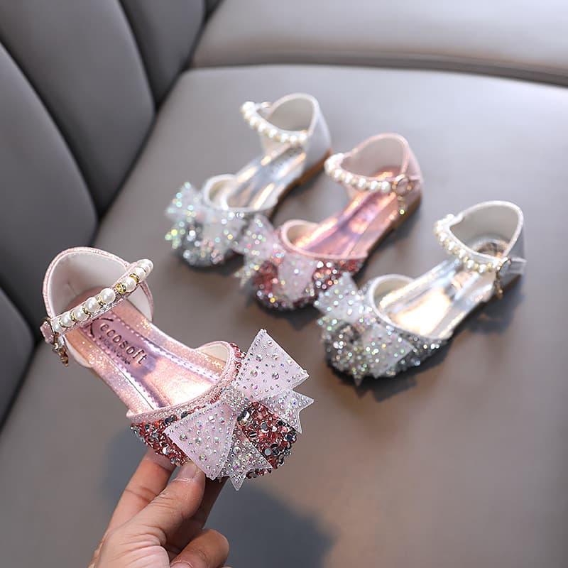 2025 Spring/Autumn New Korean Style Girls' Casual Princess Shoes for Toddlers, Children, and Adults; Performance Shoes for Little Girls; Leather Shoes