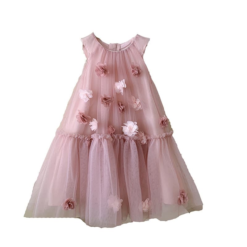 Girls' Dress 2026 Summer Fashionable Children's Princess Dress Little Girl Sweet Cute Mesh Skirt
