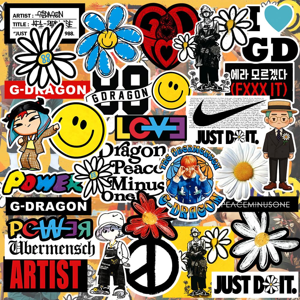 Little Daisy GD Quan Zhilong Daisy Korean idol support suitcase creative stickers waterproof decorative stickers 30 pieces